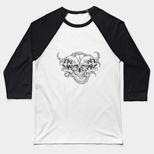 Skulls Composition Baseball T-Shirt